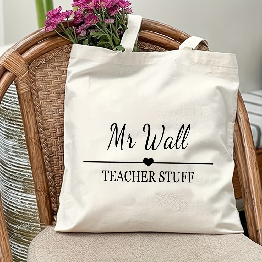 Canvas Backpack Casual - Personalized Teacher Tote Bag - Durable
